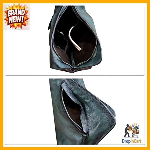 Vintage Genuine Leather Sling Backpack Crossbody Daypack Adjustable Strap main image 6
